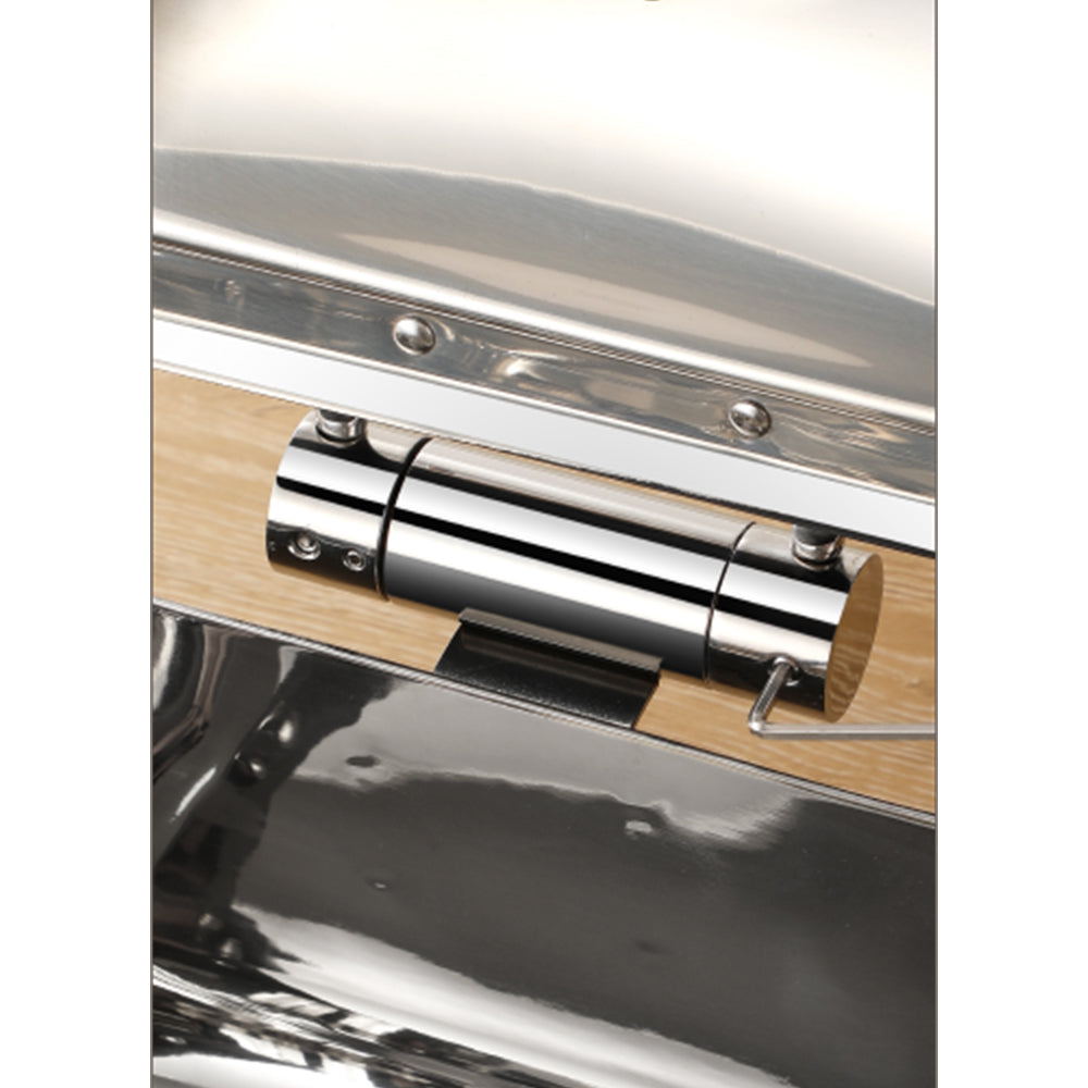 Edicel 6L Rectangular Stainless Steel Chafing Dish with Soft-Close Lid | Hotel & Buffet Serving