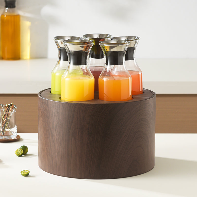 Edicel Rose Gold Beverage Carafe Set, Stainless Steel Chilling Ice Bowl for Hotel Buffet Catering