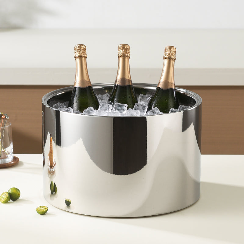 Edicel Rose Gold Beverage Carafe Set, Stainless Steel Chilling Ice Bowl for Hotel Buffet Catering
