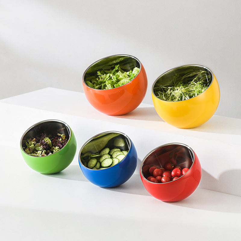 Stainless Steel Slanted Double Layer Salad Bowl