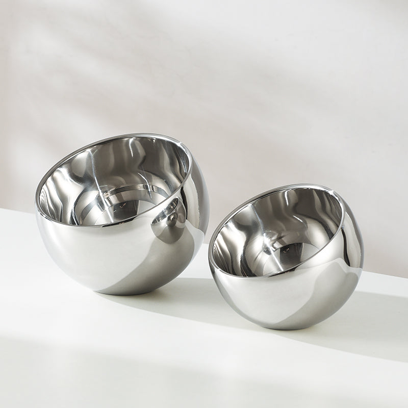 Stainless Steel Slanted Double Layer Salad Bowl