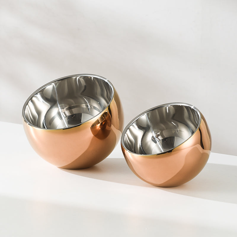 Stainless Steel Slanted Double Layer Salad Bowl