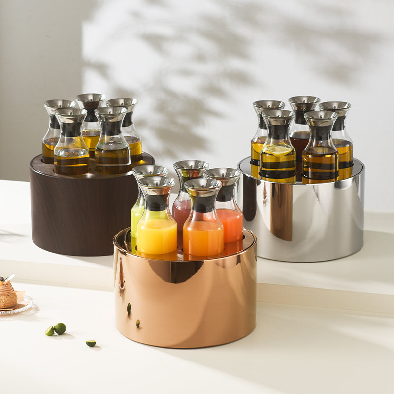 Edicel Rose Gold Beverage Carafe Set, Stainless Steel Chilling Ice Bowl for Hotel Buffet Catering