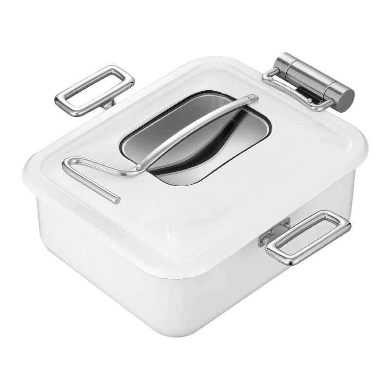 Gold Chafing Dish Set 5L Electric – Rectangular Stainless Steel Buffet Food Warmer for Catering