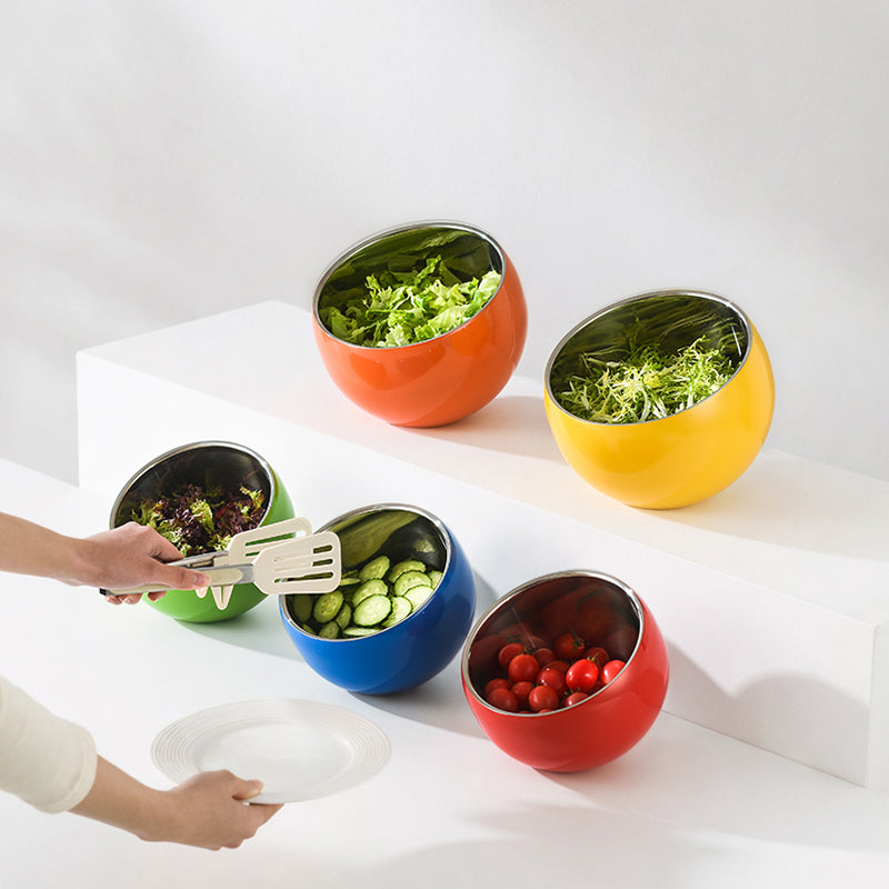 Stainless Steel Slanted Double Layer Salad Bowl