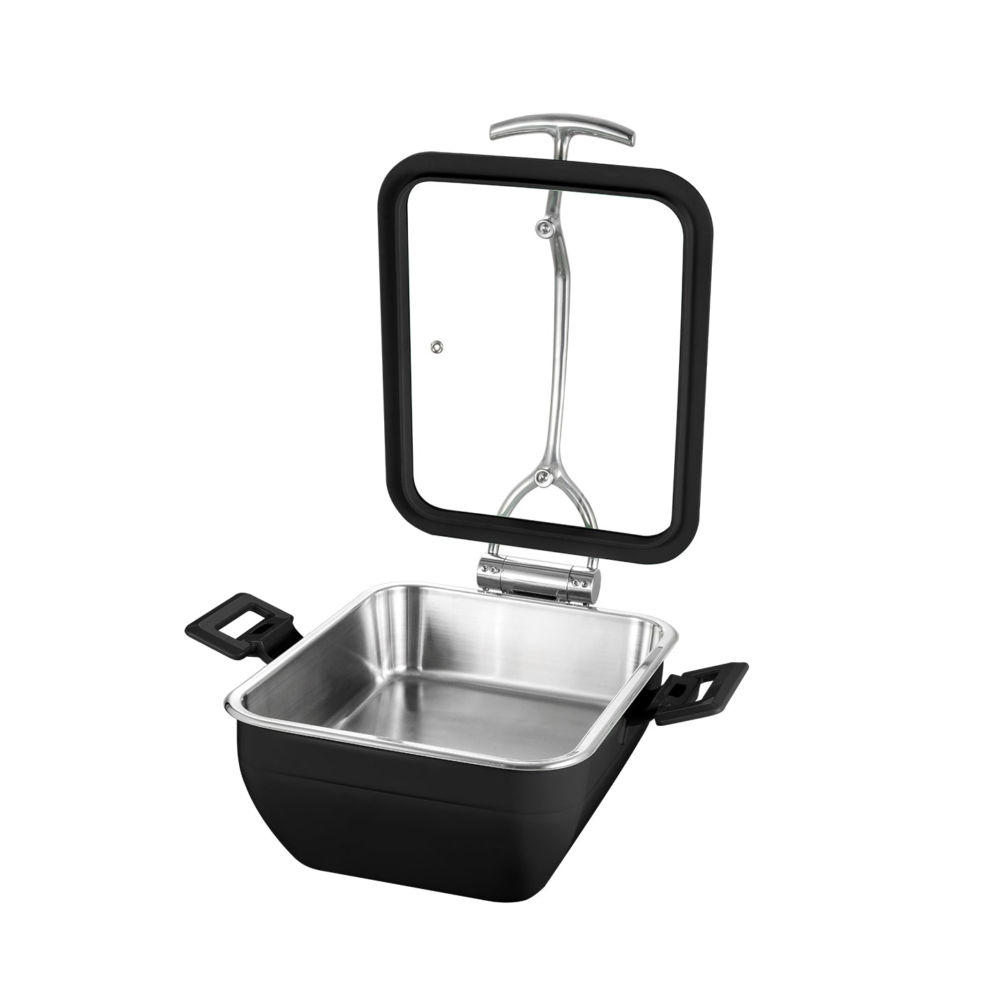Edicel  5L Round Multi-Position Stay-Open Lid Chafing Dish for Hotel Buffet Serving