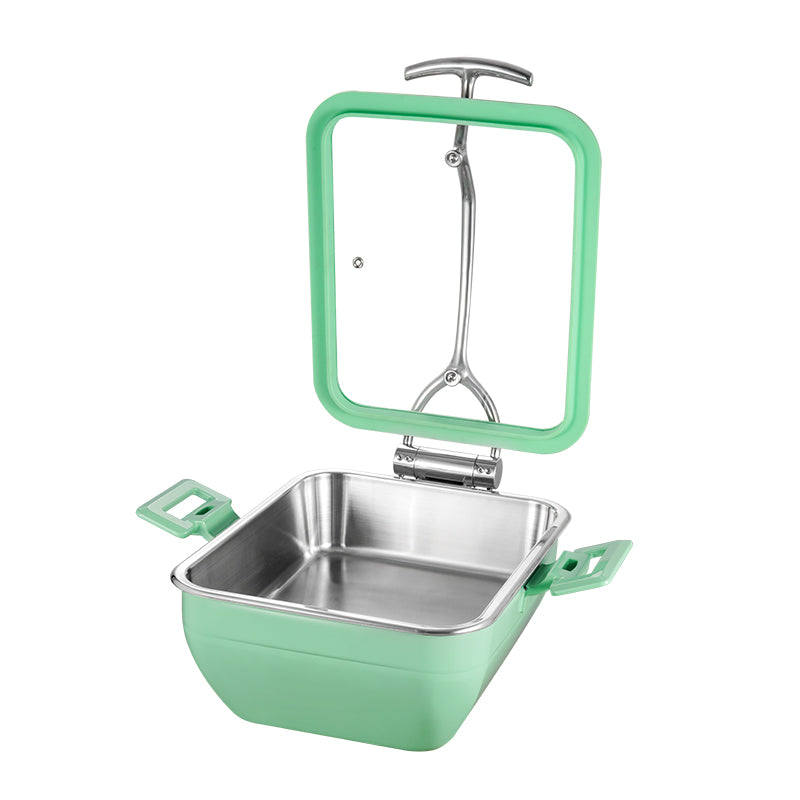 Edicel  5L Round Multi-Position Stay-Open Lid Chafing Dish for Hotel Buffet Serving