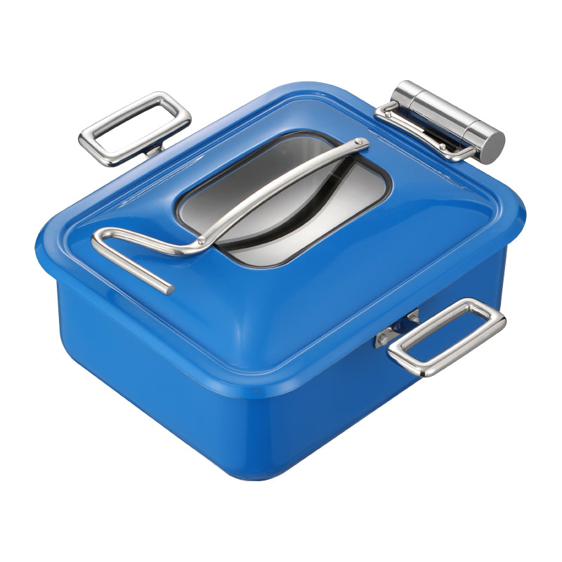Edicel 6L Rectangular Stainless Steel Chafing Dish with Soft-Close Lid | Hotel & Buffet Serving