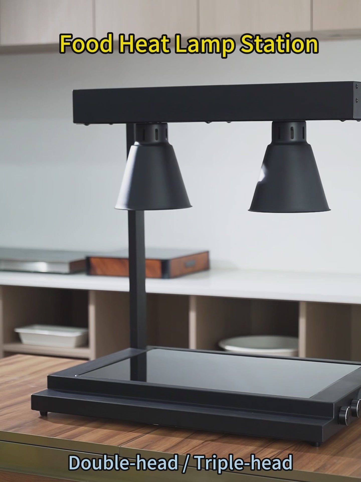 Edicel Triple Head Infrared Heat Lamp Station | Buffet & Catering Warming