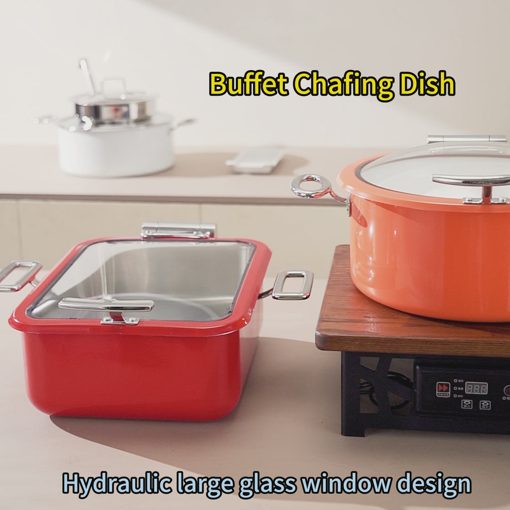 Edicel 5L Rectangular Stainless Steel Soft-close Chafing Dish | Alcohol Water Bath Food Warmer for Catering (Copy)